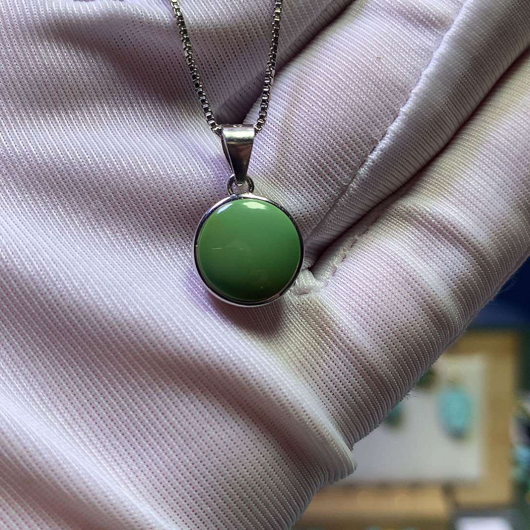 绿松石银S925镶嵌项链