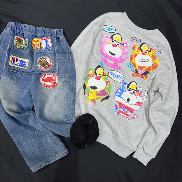 2025冬款 jam涂鸦加绒卫衣 男女童秋冬加绒卫衣潮范卡通上衣