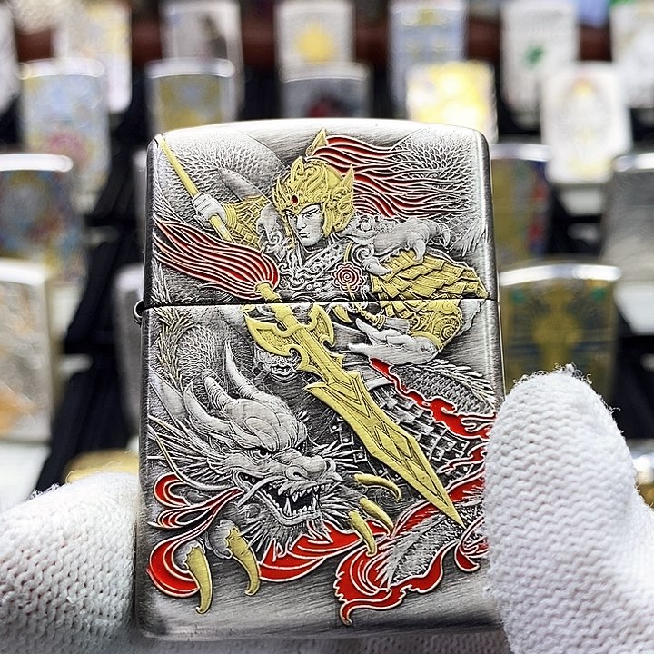 铜zippo盔甲熏银鎏金赵云