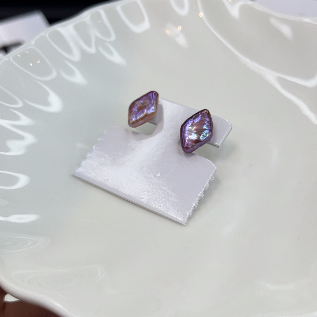 淡水珍珠耳饰银S925镶嵌