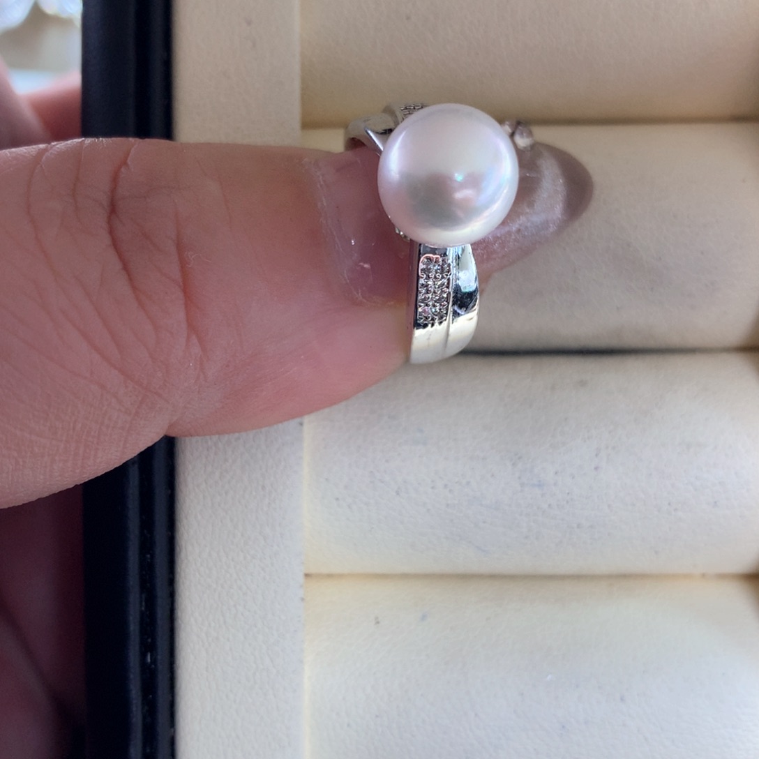 海水珍珠戒指银S925镶嵌
