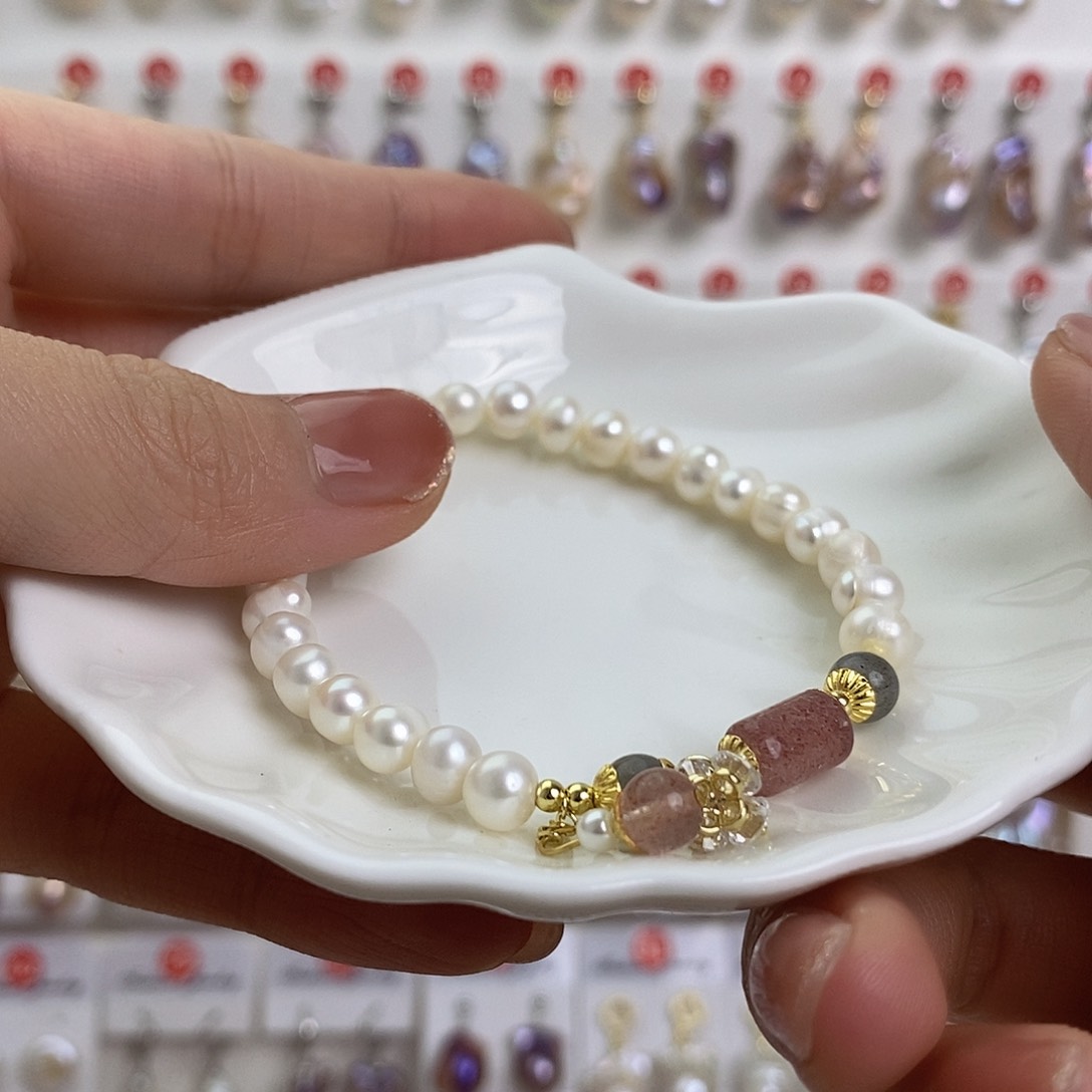 淡水珍珠颈饰银S925镶嵌