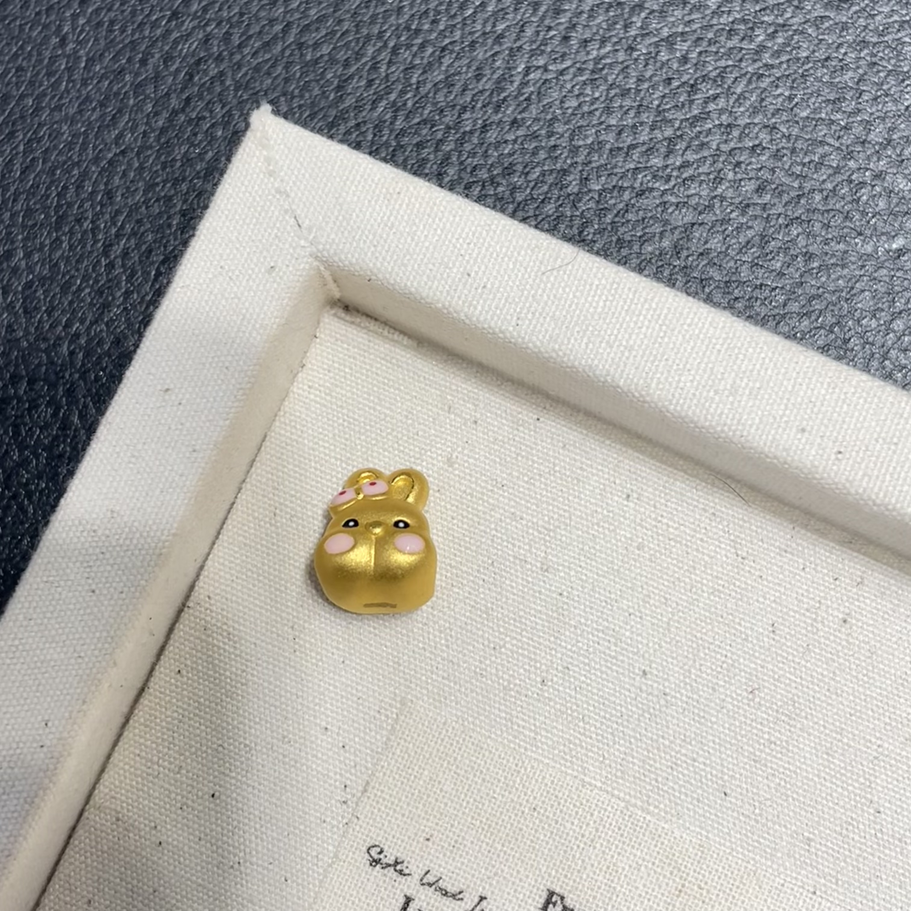 足金999可爱小兔子转运珠DIY小配件精致可爱