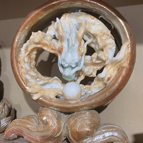 杯龙摆件 柴烧裸烧手作品
