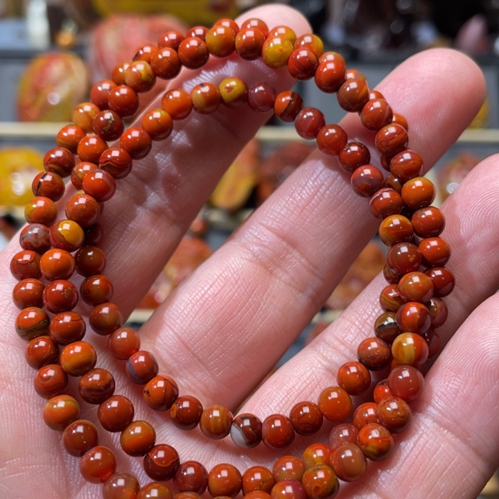 玛瑙/玉髓战国红多圈手链未镶嵌