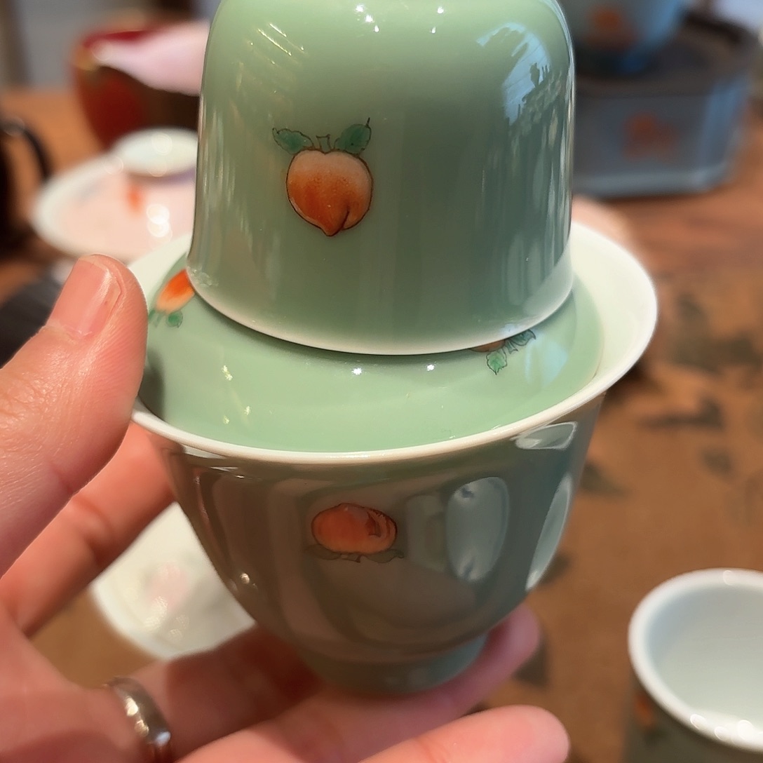 花卉盖碗 杯子……猫****?