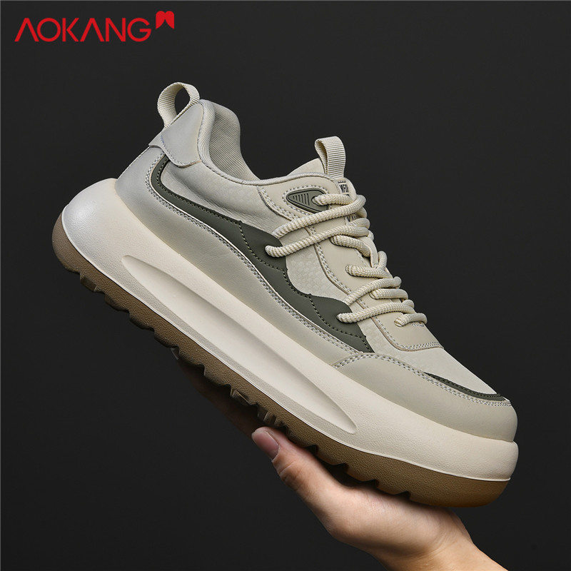 Aokang/奥康2025秋冬户外增高防滑板鞋男士时尚百搭厚底男鞋