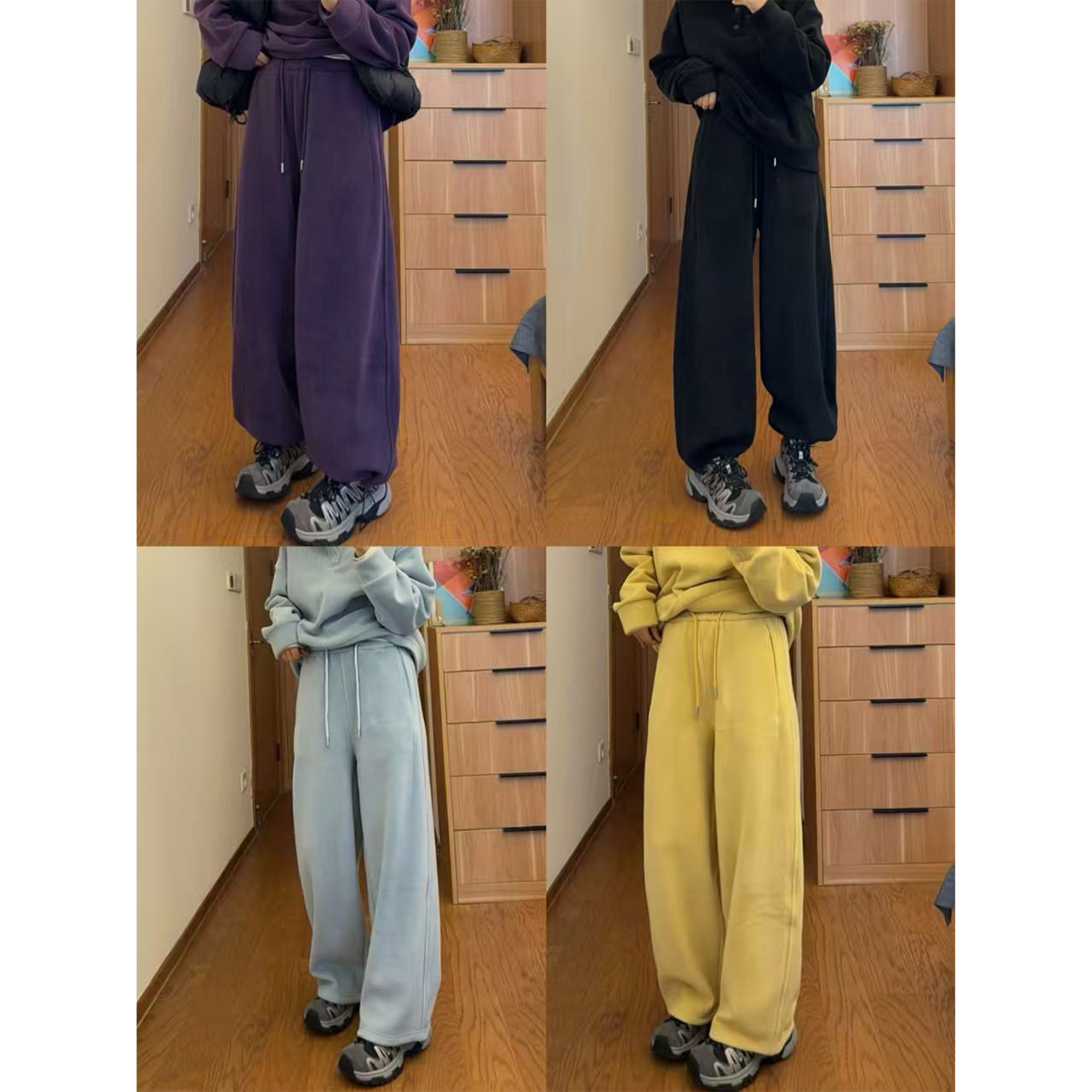 RIDA. 暖宝宝卫裤5L12百搭显瘦保暖简约冬季复古 K25219-1