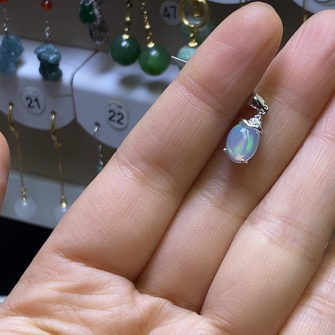 欧泊银S925镶嵌颈饰