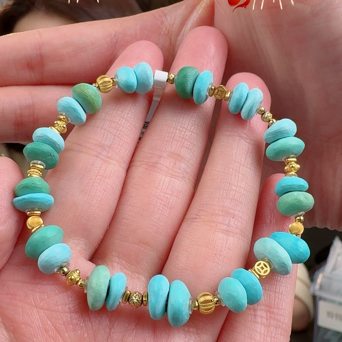 绿松石珠宝奇石18K金镶嵌