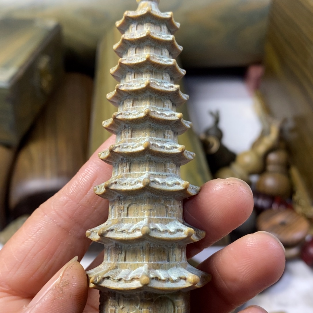 陶瓷绿檀木制工艺品35