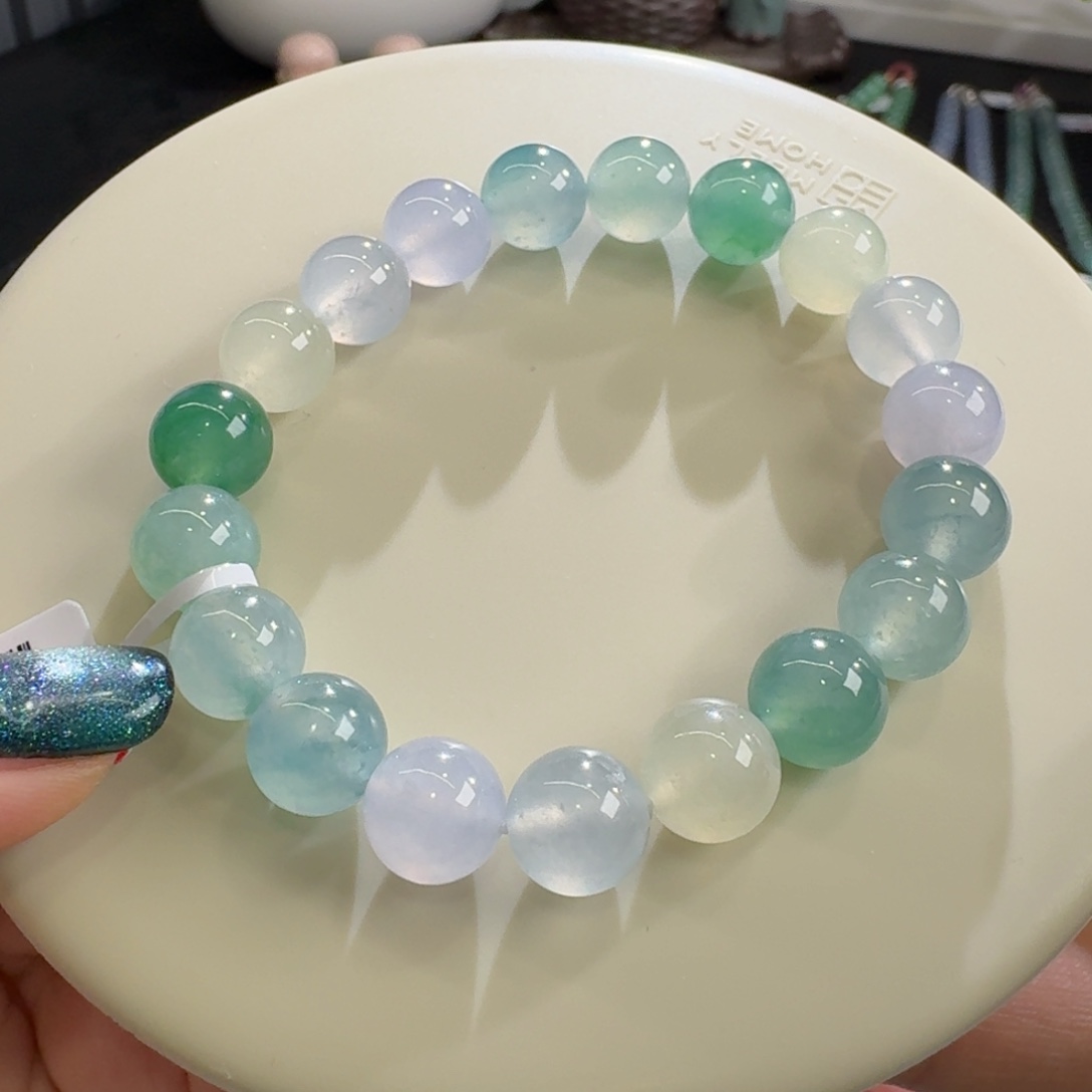 未镶嵌手链翡翠高冰马卡龙手串卡10