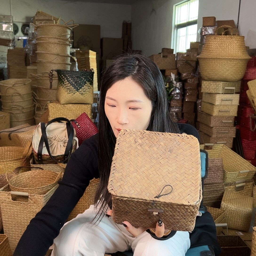草编草编包/草编收纳盒带瑕疵