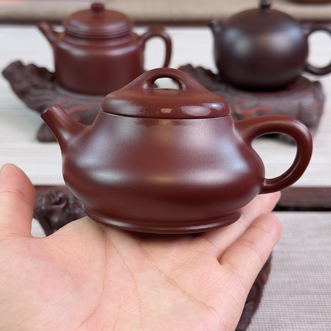 紫砂茶壶160cc龙血砂石瓢