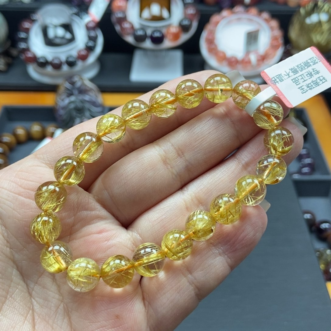 水晶钛晶手链9毫米未镶嵌