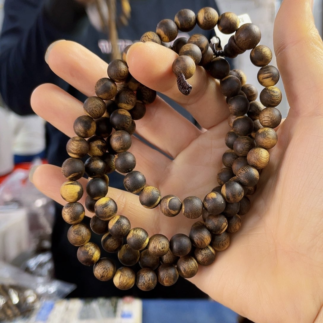 沉香手串棋楠红金倪圆珠长串0.8/30克多样性发一