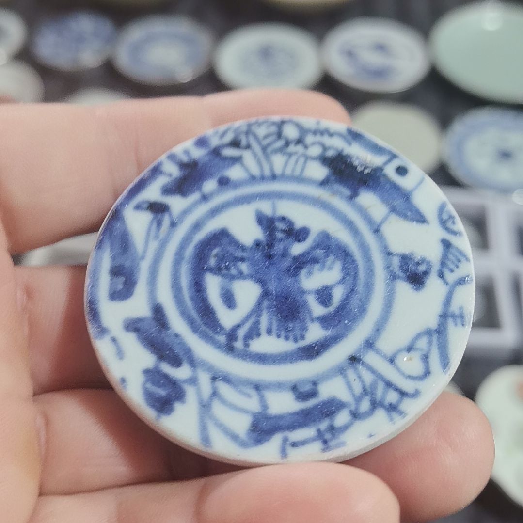 瓷片青花影青杯垫标本全选
