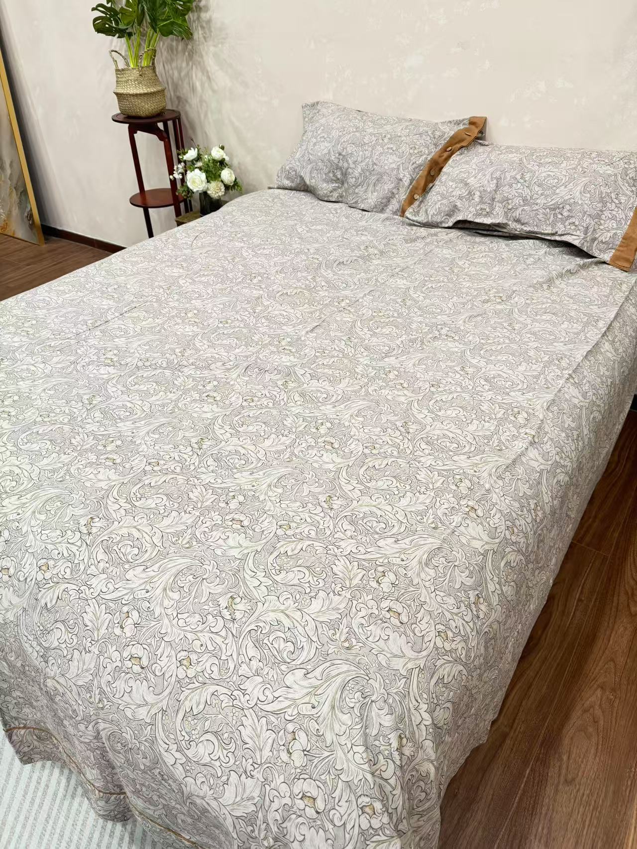 【凤尾花-汉麻四件套】多功能碎花加厚印花韩式除菌吸湿高货四件套