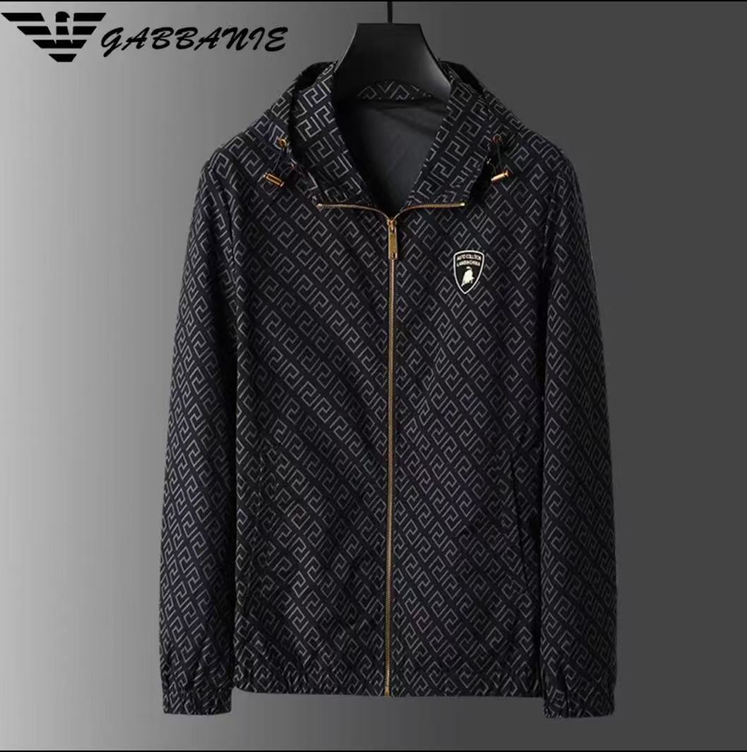 连帽刺绣不褪色男士格子麂皮夹克上衣运动夹克潮流