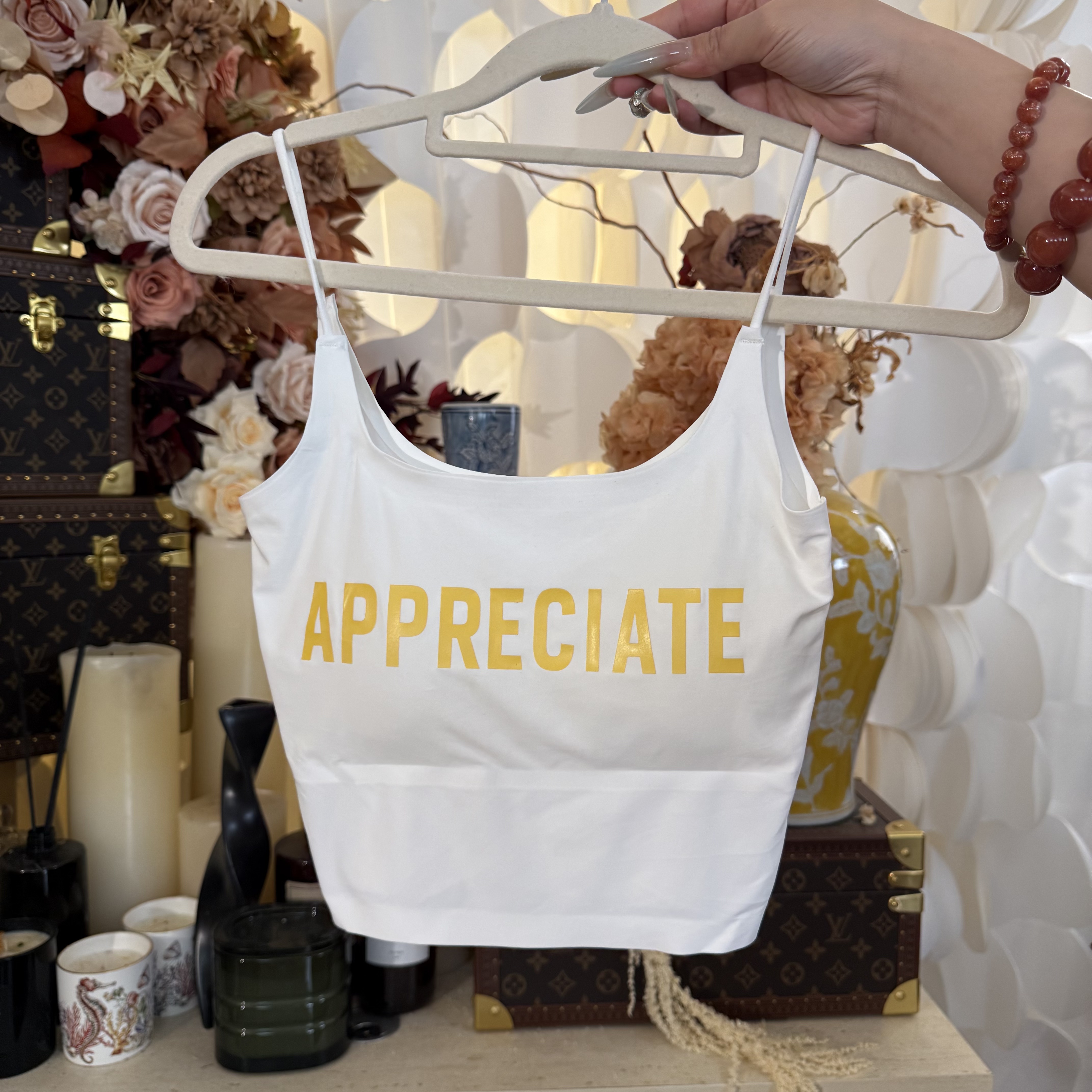 【香菜公主】Pomelo Rice丨夏日烫金字母美背