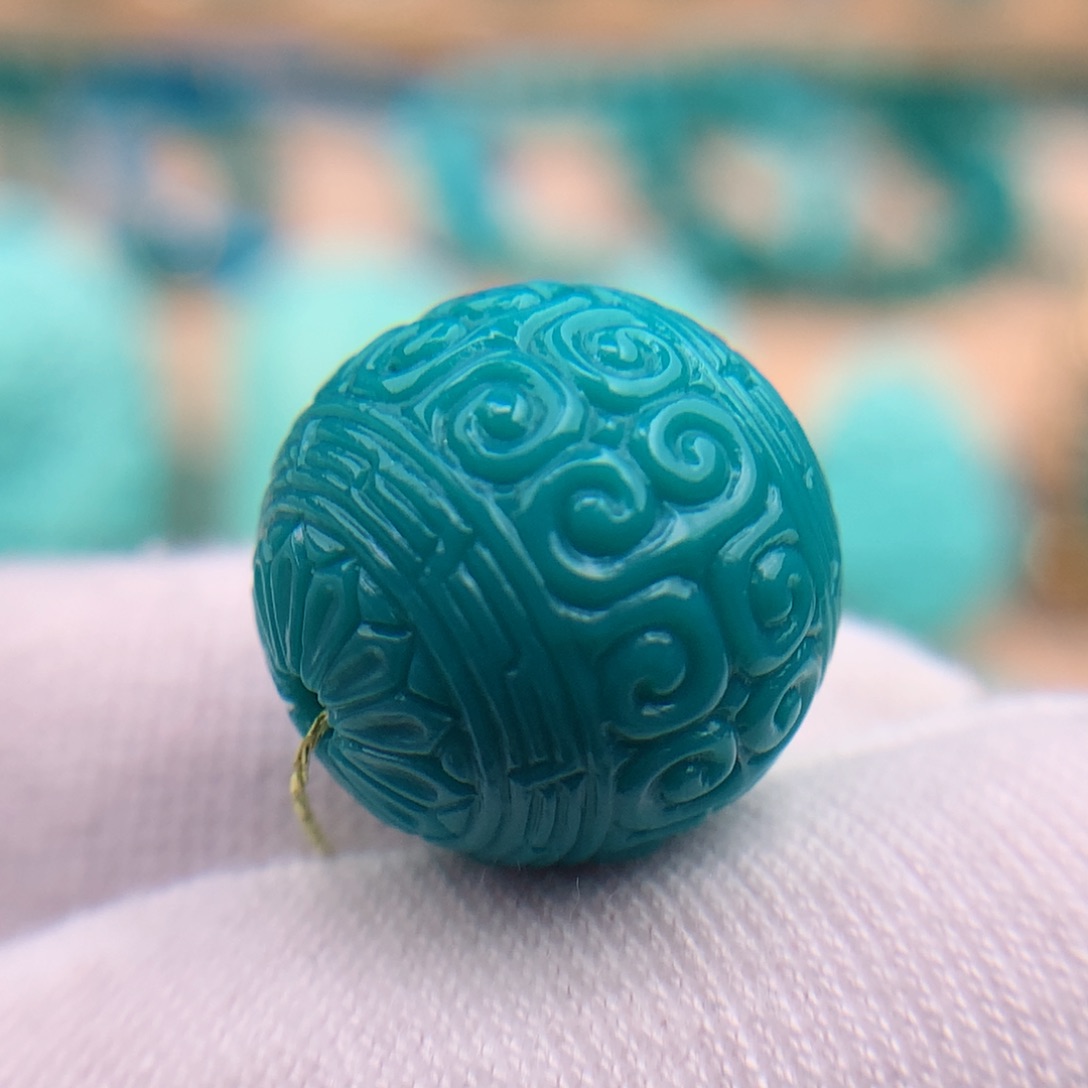 绿松石珠宝奇石未镶嵌14.9mm