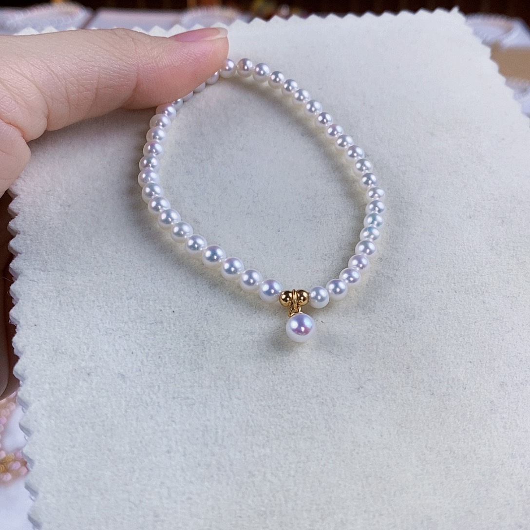 银S925镶嵌淡水珍珠手绳