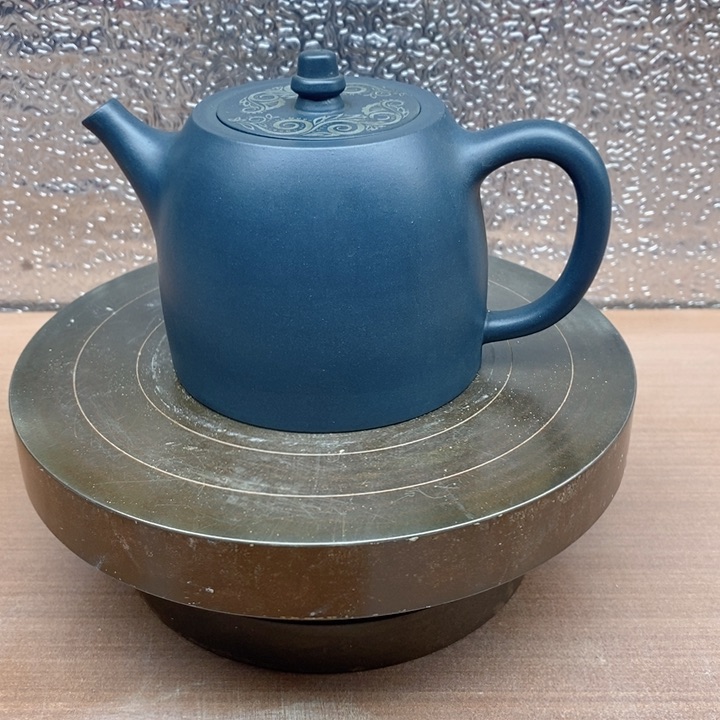 紫砂茶壶大**博原矿天青泥汉铎壶半手工紫砂壶完美品