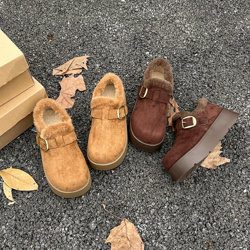 2025年冬季新款休闲风百搭雪地靴棉鞋冬季极简风学院风