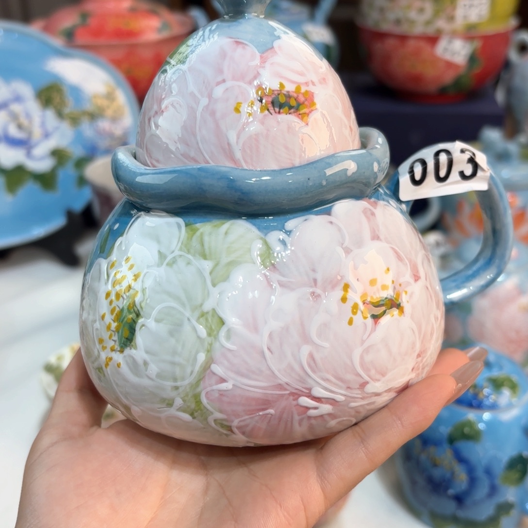 景德镇手绘高温釉下彩陶瓷茶具