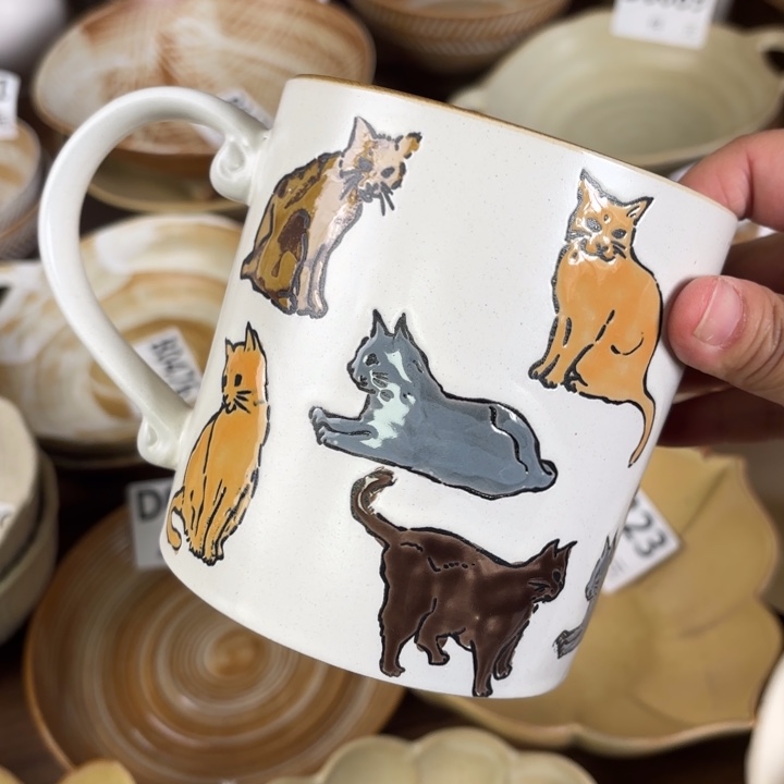 陶瓷猫咪大容量水杯2个装