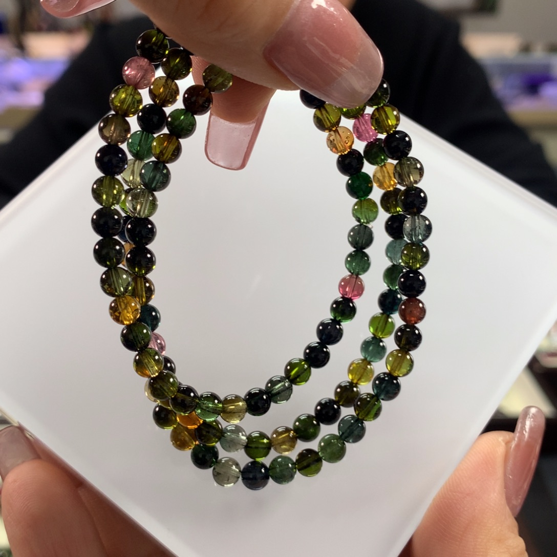 碧玺手链未镶嵌4.8毫米左右