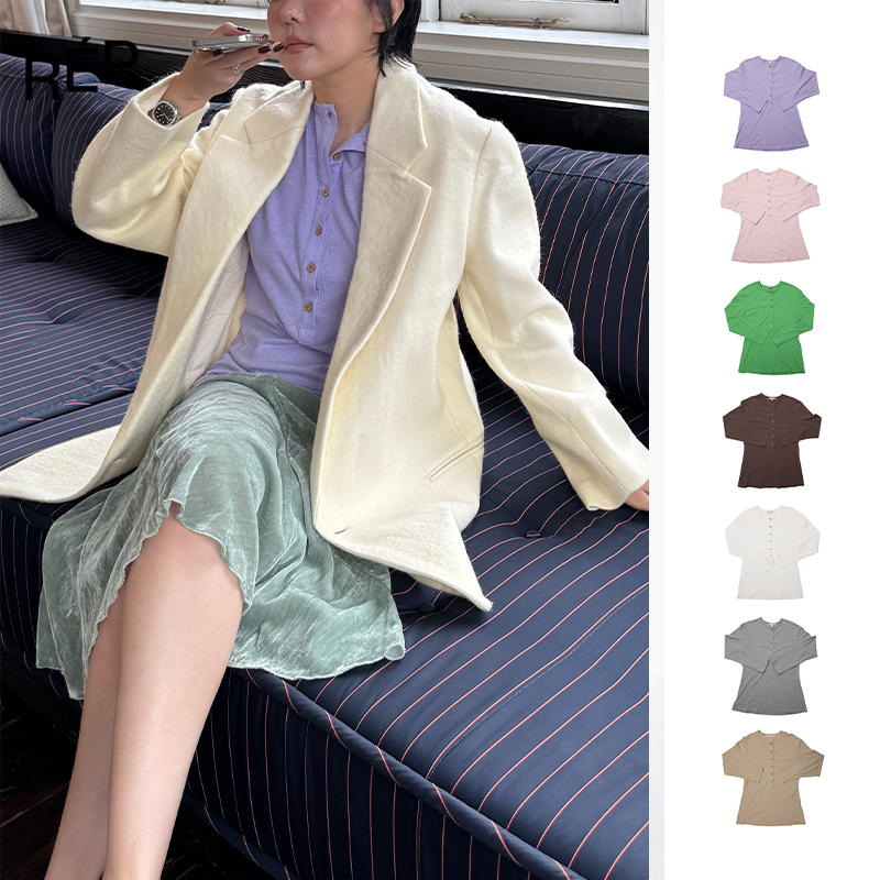 REP-Aether haze设计师品牌 多色棉质长袖亨利衫 25FW新款