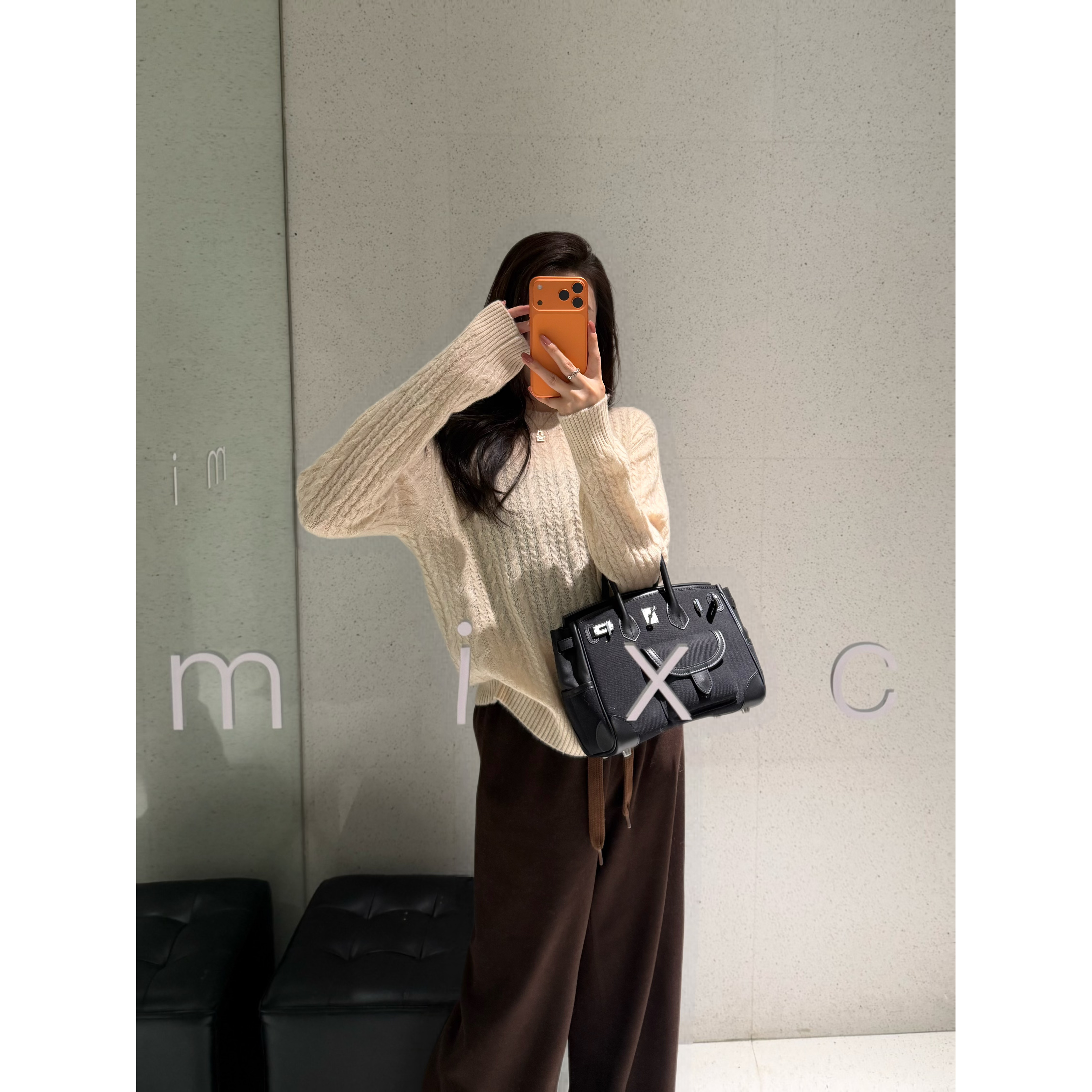 “留光南山”40羊毛+10羊驼毛17天丝针织衫FW10121