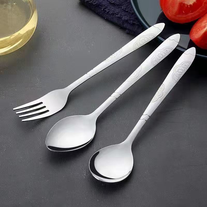 小勺子不锈钢家用餐具长柄喝汤勺学生食堂吃饭的勺子商用批发