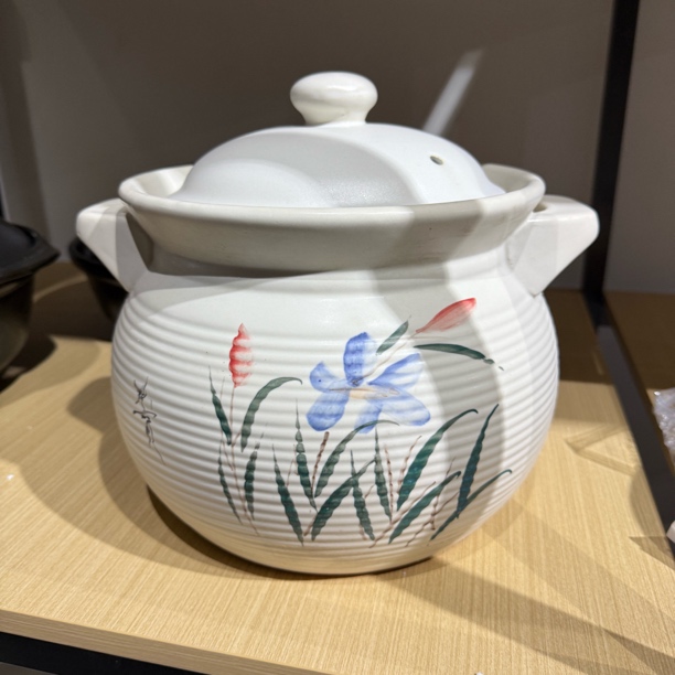 景德镇珍宝砂锅2420白兰花7.5升