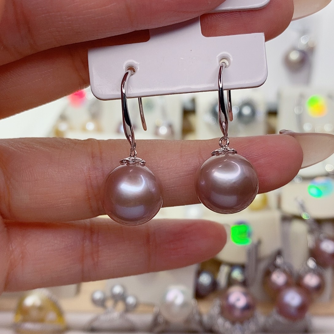 十***安耳饰银S925镶嵌淡水珍珠