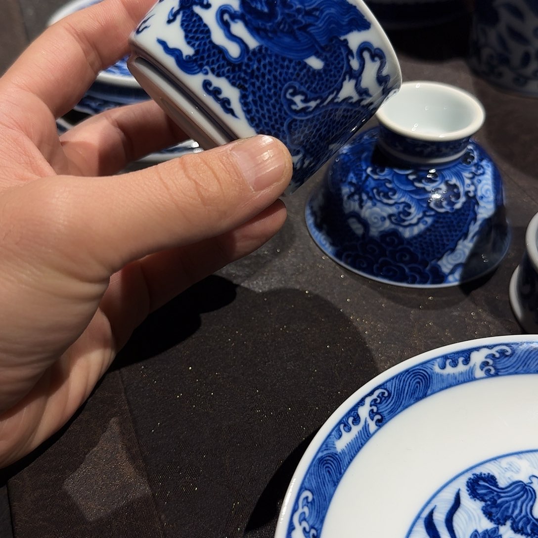 太***玉摆件陶景德镇高端茶器龙杯