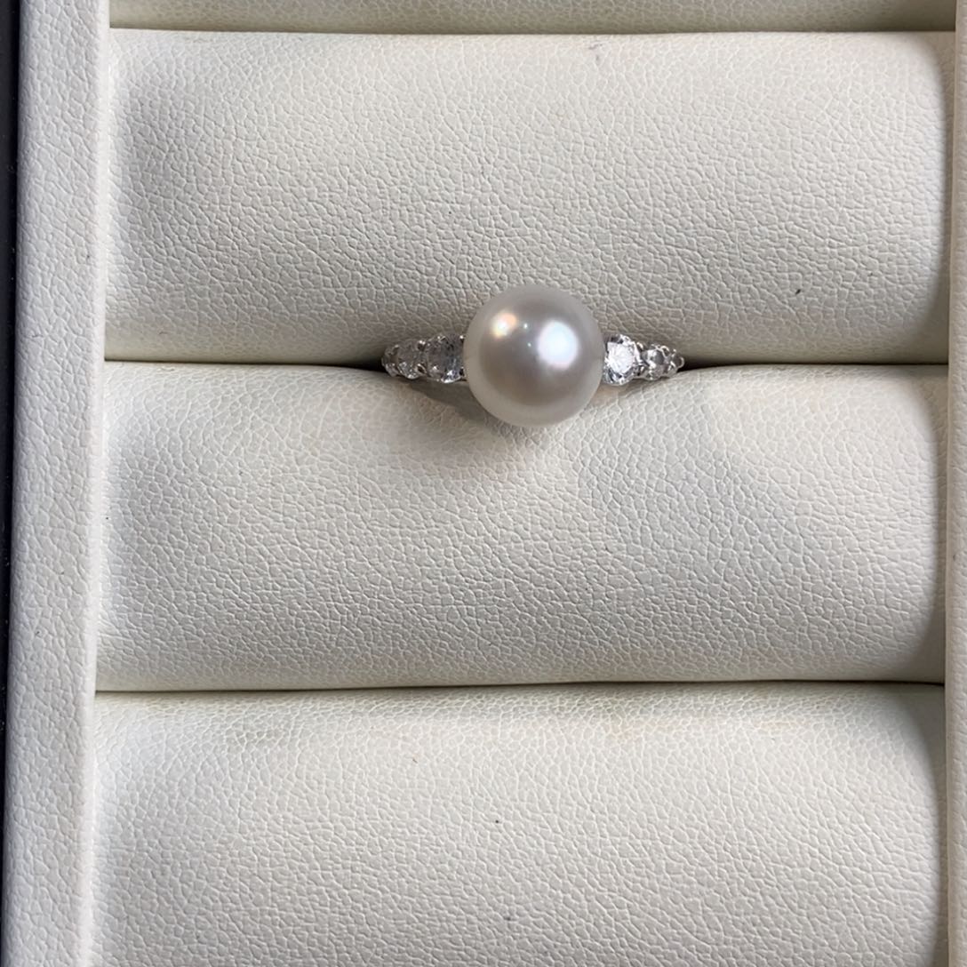海水珍珠戒指银S925镶嵌