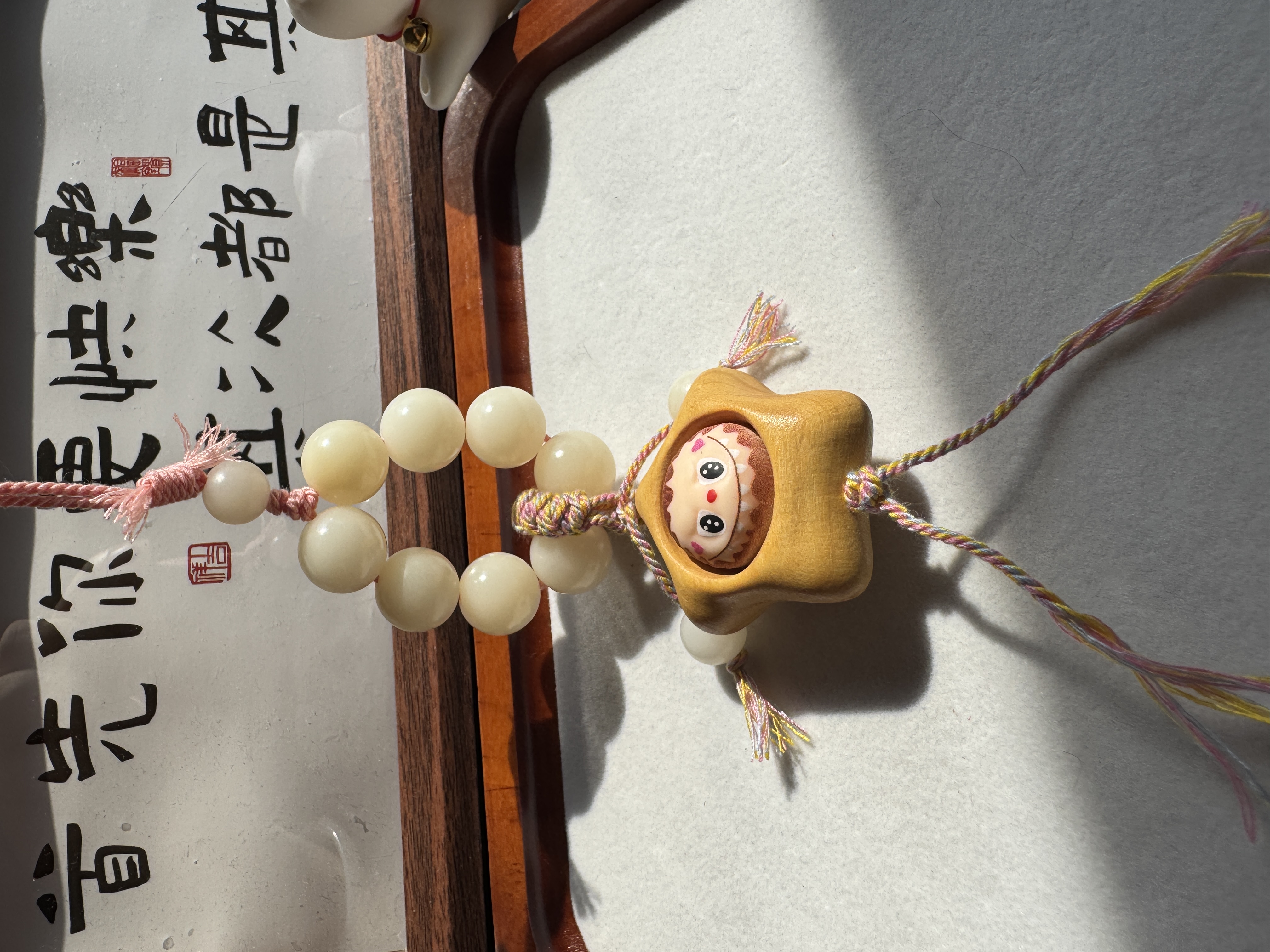 [7th Sense]白玉菩提+崖柏吊坠手机挂 包挂