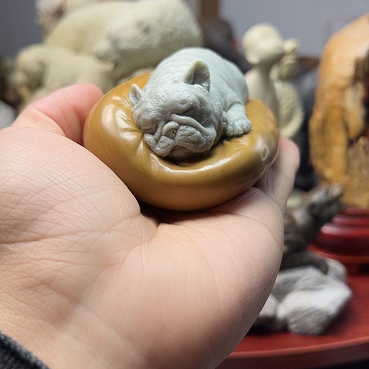 东北石松花石摆件