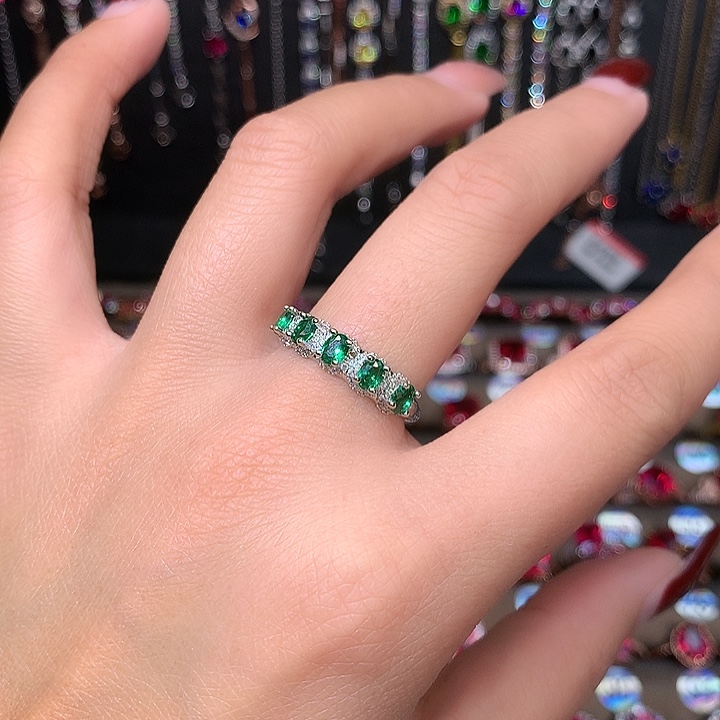 透辉石戒指银S925镶嵌1