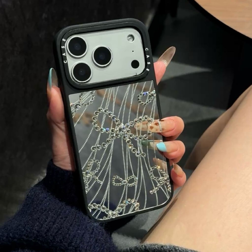 【重工点钻-梦幻蝴蝶结】适用于苹果17promax手机壳16pm防摔15镜面