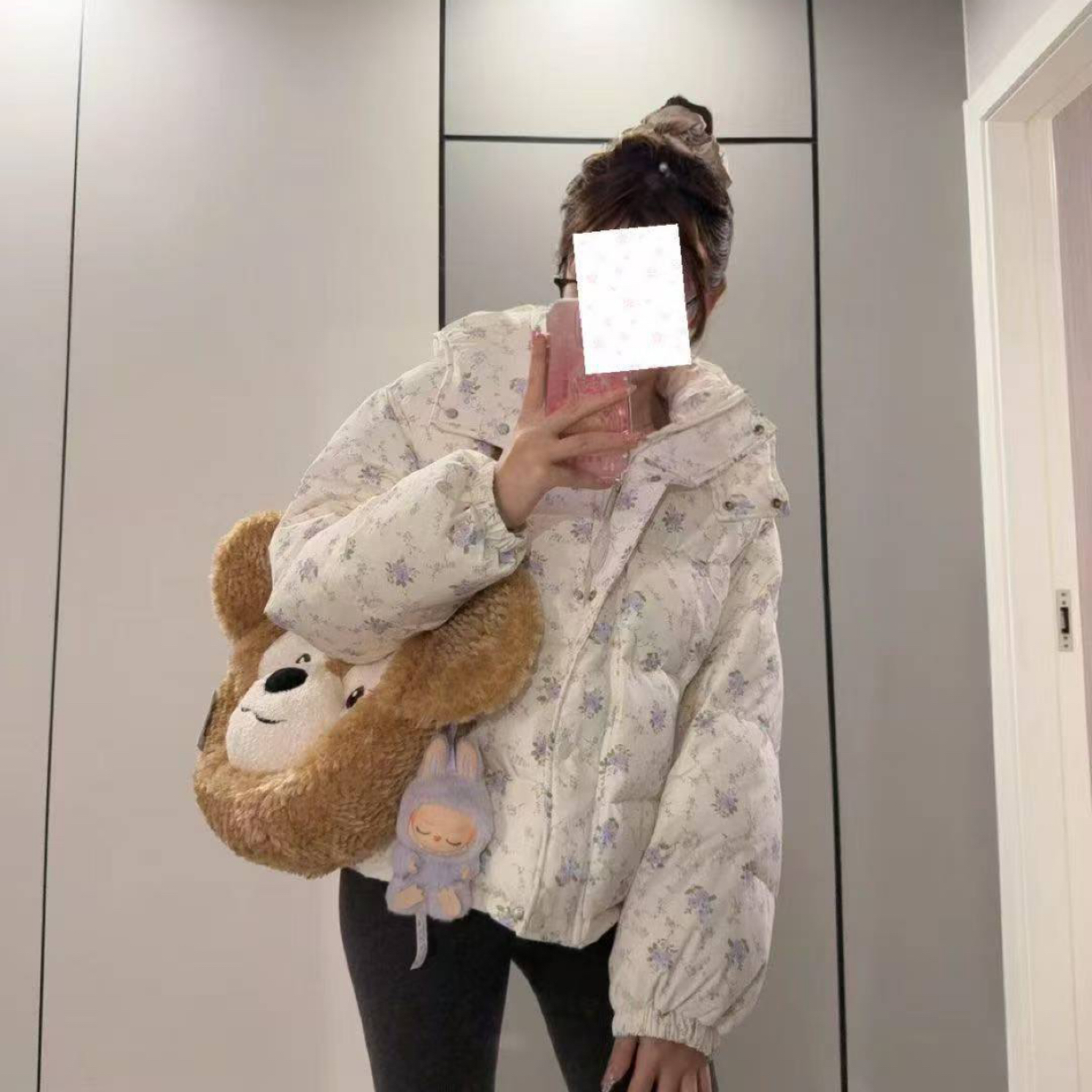 【周周家】695#韩系碎花保暖羽绒服