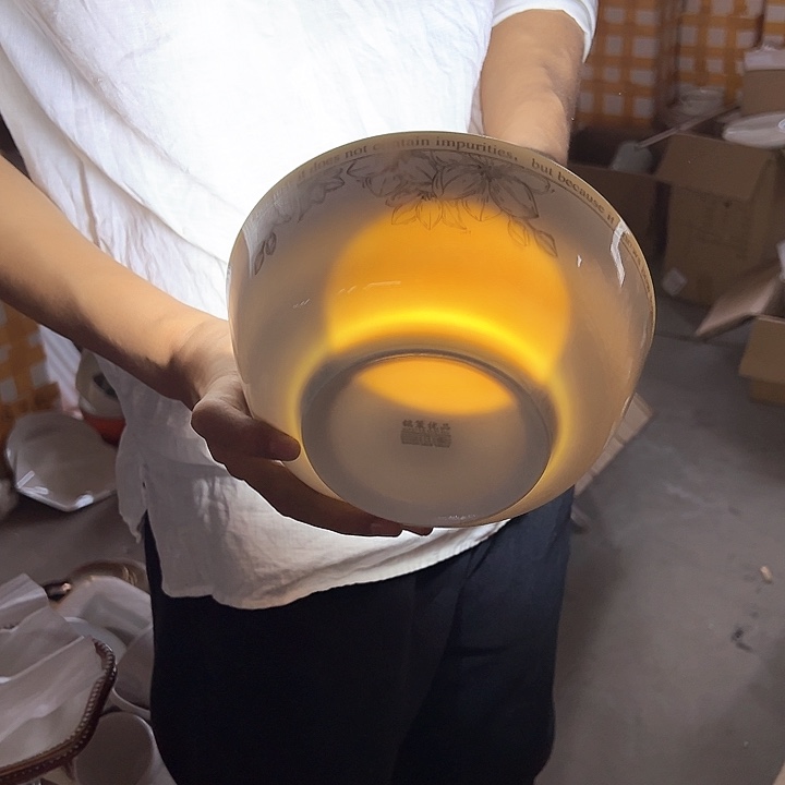 微瑕不退不换不补发 茶色海棠8英寸汤碗2支