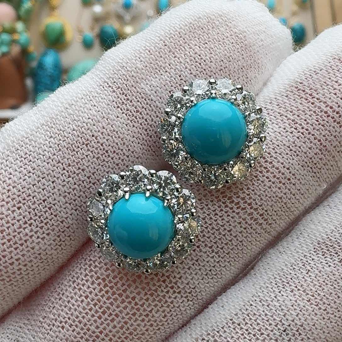 绿松石珠宝奇石银S925镶嵌