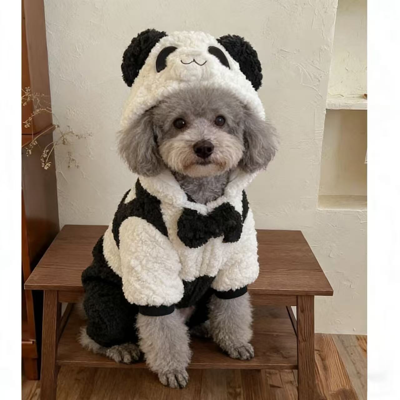 宠物连体衣秋冬装连帽卡通长款爬服连体哈衣猫咪狗狗衣服