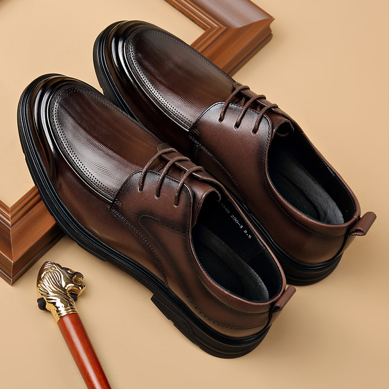 【头层牛皮】男士商务休闲真皮防滑皮鞋男正装鞋牛皮欧洲站结婚皮鞋