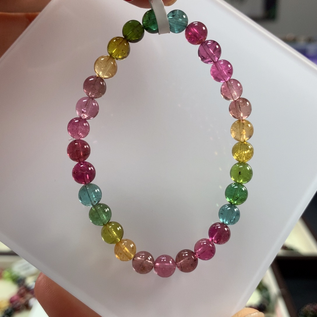 碧玺手链未镶嵌6毫米左右