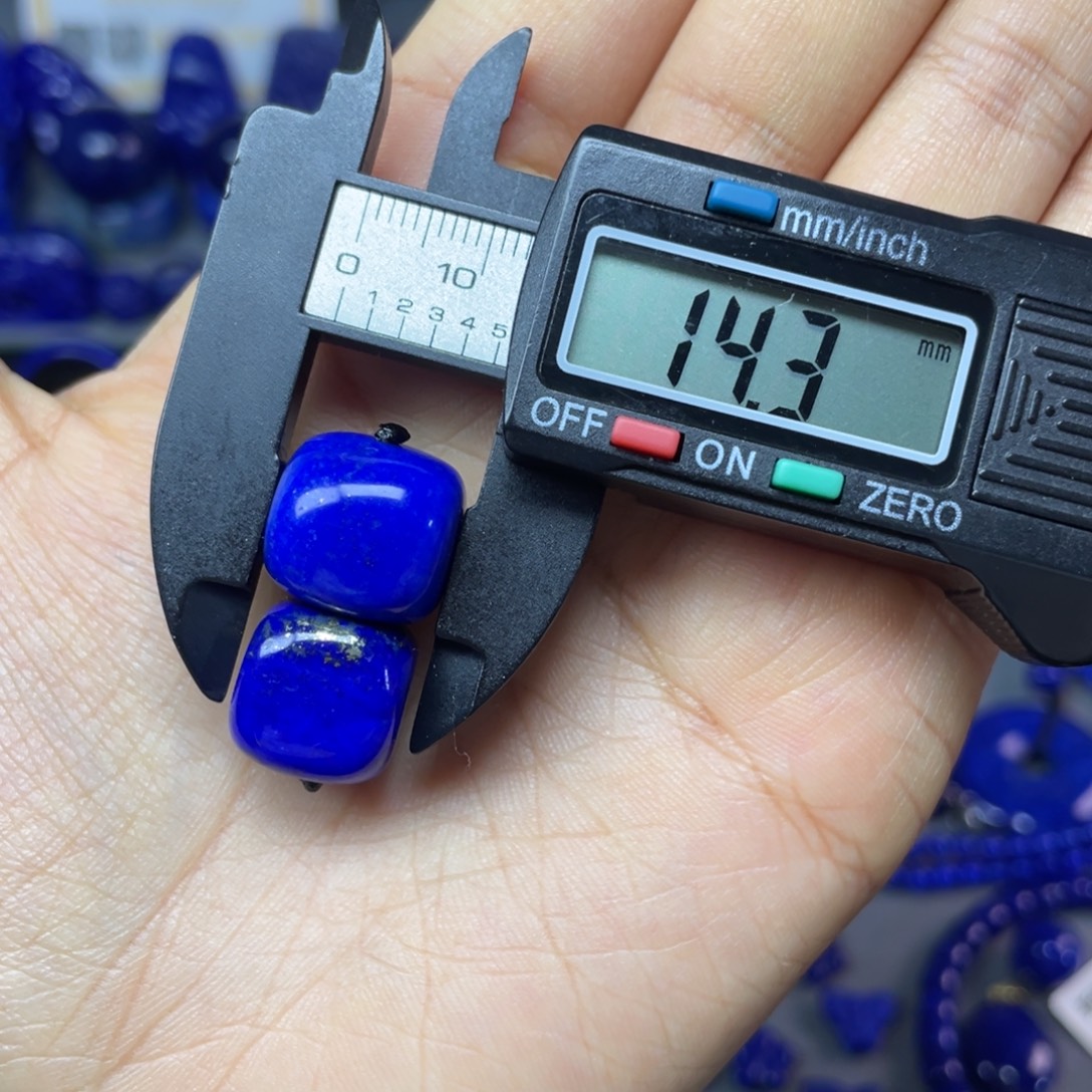 青金石未镶嵌14mm随型对珠配饰（默认微瑕）