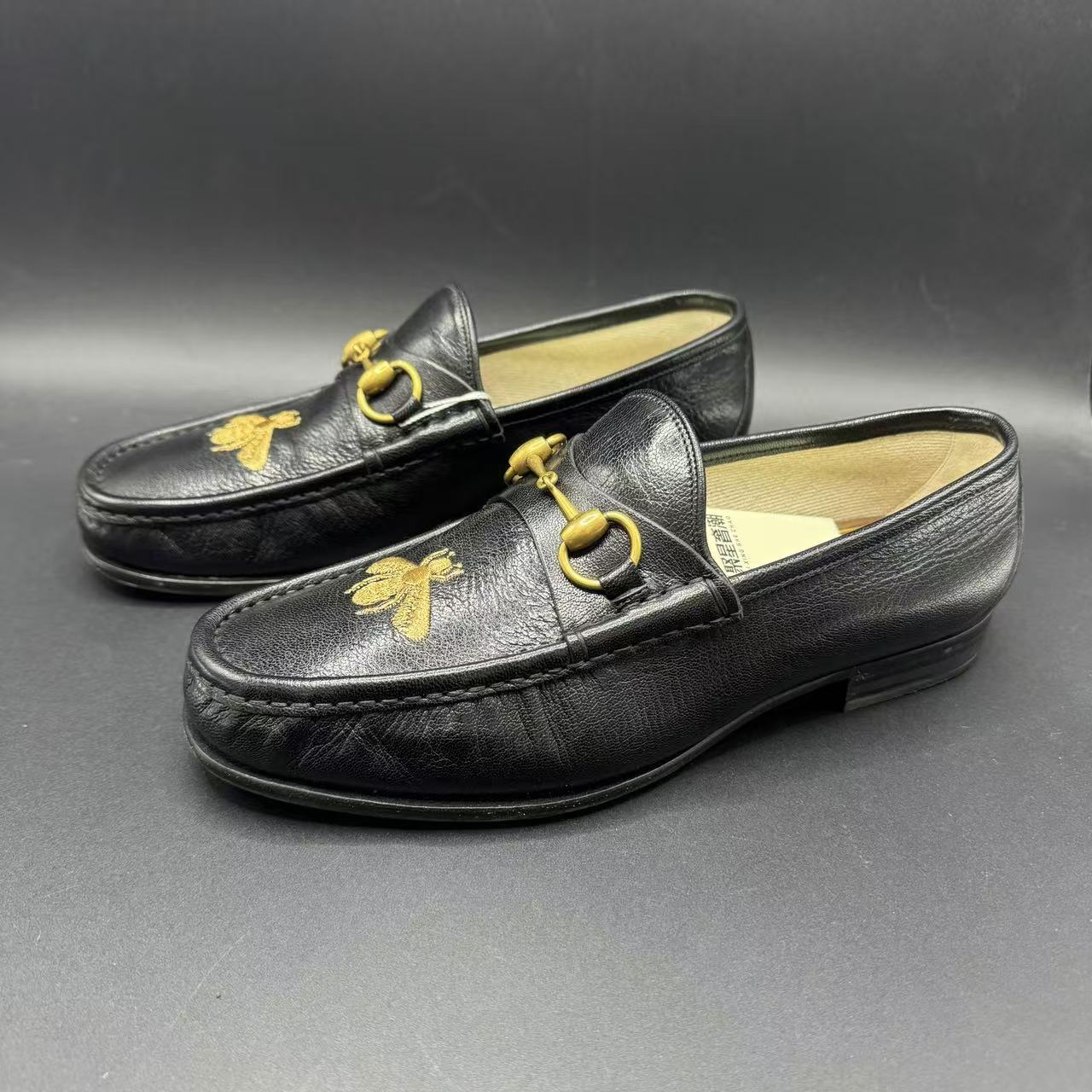 95新 GUCCI/古驰 金蜜蜂马蹄扣乐福鞋 40.5码 lb320